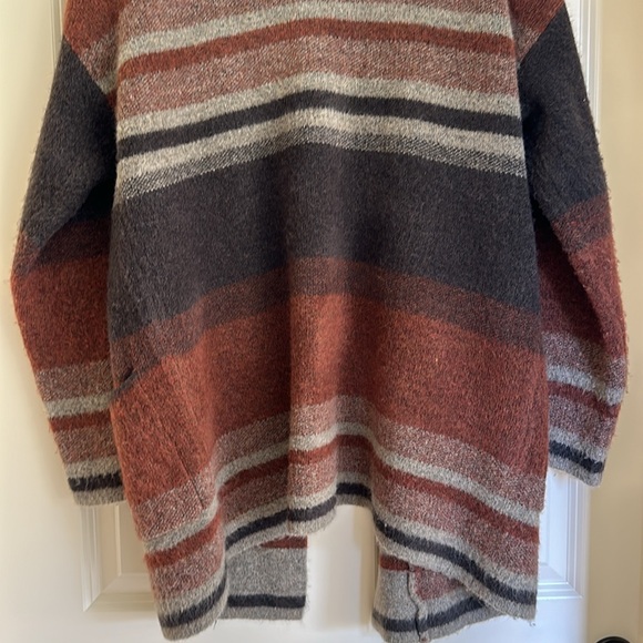 Thread & Supply Brown, Rust & Beige Long Knit Cardigan Sweater - Picture 6 of 7